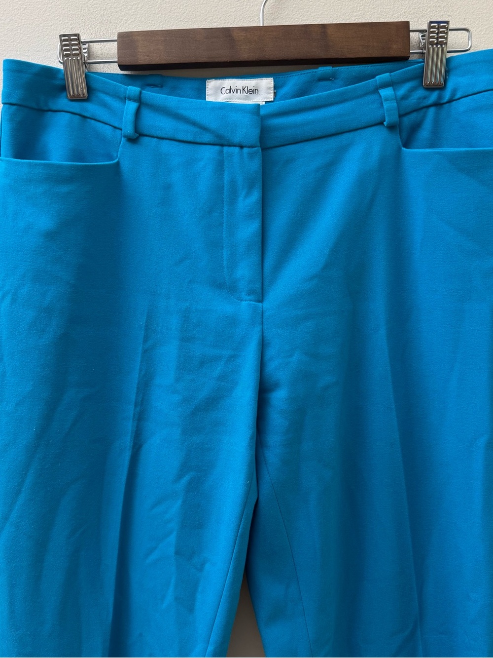 Calvin Klein Vibrant Teal Modern-Fit Trousers - Picture 2 of 7